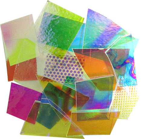 1/2 LB CBS Dichroic Glass Jewelry Pack Thin Clear 96 COE