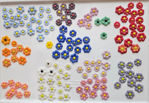 COE 96 Fusible Glass Medium Flower Sets (Daisies) for Your Fused Glass Projects