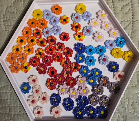 COE 96 Pre Fused Glass Flowers - Beautiful Little Flower Blossom Assortments (12)