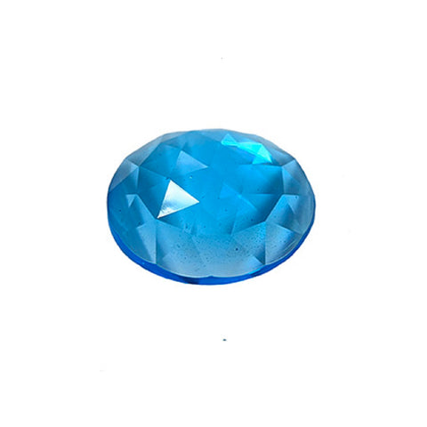 20mm (.78 inch) Light Aquamarine  Faceted Glass Jewel Flat Back
