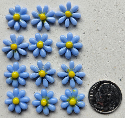 COE 96 Glass Flowers (Daisies) 15mm for Your Fused Glass Projects - Pack of 12