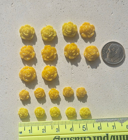 COE 96 Fusible Glass 20 Tiny Flowers (8-12mm) (Roses) for Your Fused Glass Projects