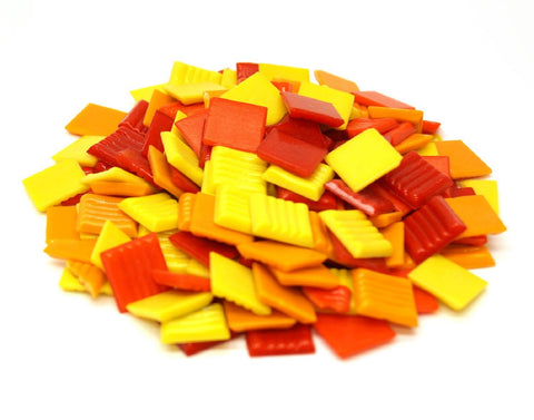 3/4" Fire Glass Tile Mix - 1 Lb