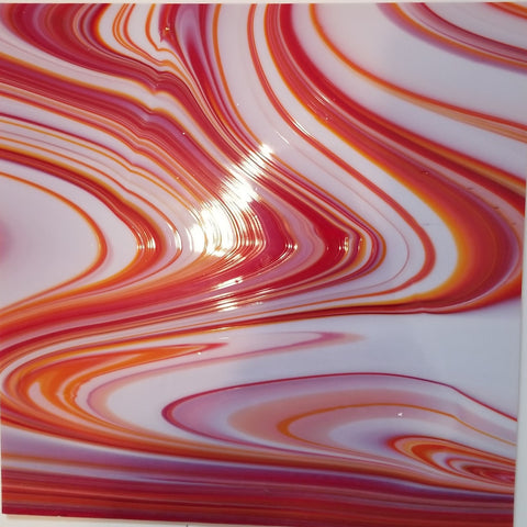 OA3551SF - 11 x 12 Inch Spectrum Red, Orange White Opal Art - 96 Coe