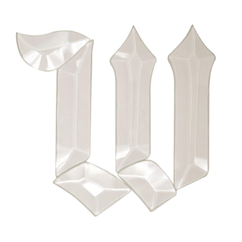 Letter W - Glass Alphabet Bevel Clusters