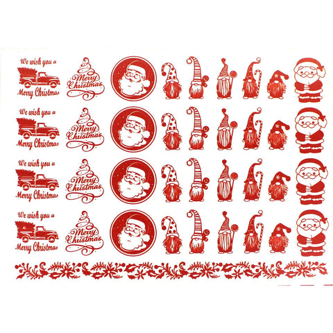 Holiday Sampler Pack Red Enamel Decals