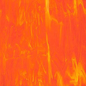 SF3791 - Orange and White Wispy Glass 8 x 12 Sheet Fusible