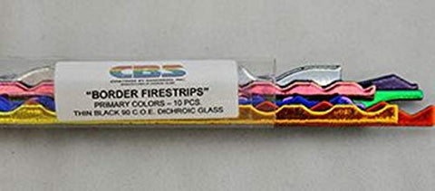 DWF115 Dichroic Border Assortment 16 Inch (10 Strips) - 90 COE