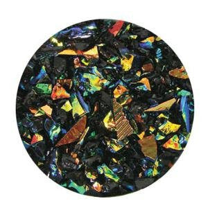 2 Oz Rainbow Dichroic Coarse Frit On Black - 96 Coe