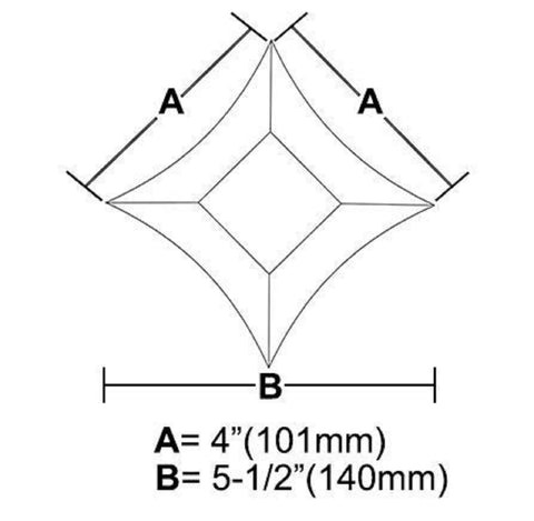 Clear Pointed Star Bevel 4"x 4"x 5-1/2" - Pack of 6