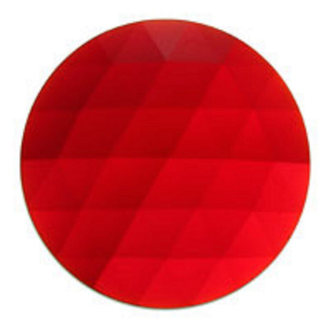 Round Red 30mm Faceted Jewel