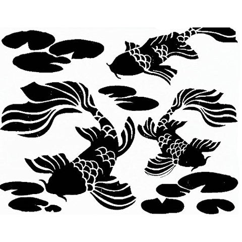 Powder or Airbrush Stencil- Koi Pond 6 x 6 Inch