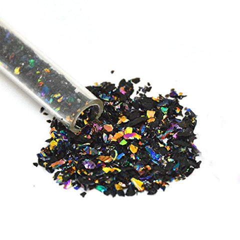 2oz Tube CBS Dichroic Glass Coarse Frit Magenta/Green on Black COE 90