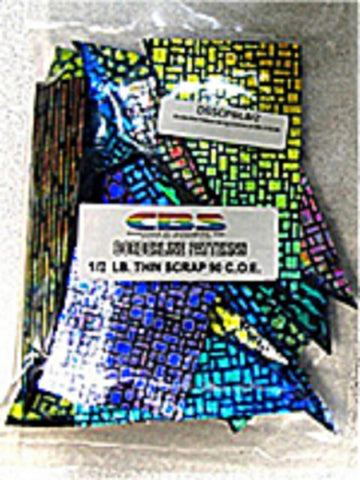 1/2 Lb Dichroic Pattern Scrap 90 Glass Fusible 74580