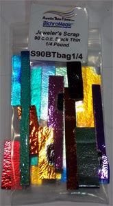 74541 1/4 Lb Dichroic Scrap Scrap Thin Black COE 90 Austin