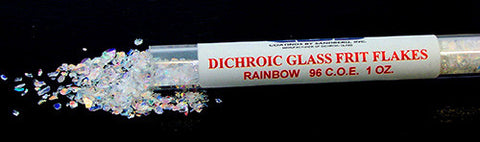 1 OZ CBS Clear Dichroic Glass Frit Flakes Rainbow COE 96 Fusible DF559