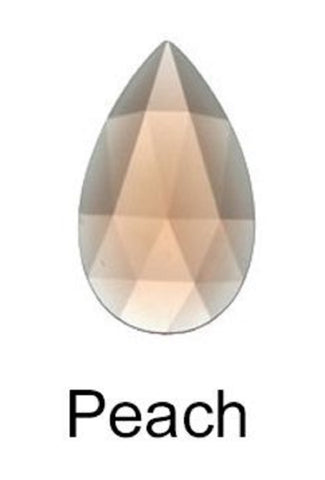 Stained Glass Jewels - Pear / Teardrop 40mm x 24mm - Peach