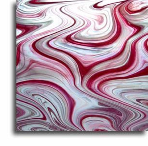 Spectrum Pink, White, Clear Baroque Art Glass 12 x 12